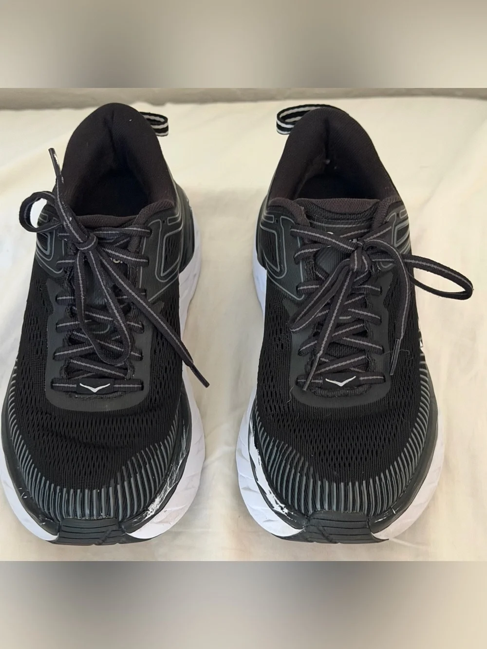 Hoka Women's Black and White Athletic Running Shoes